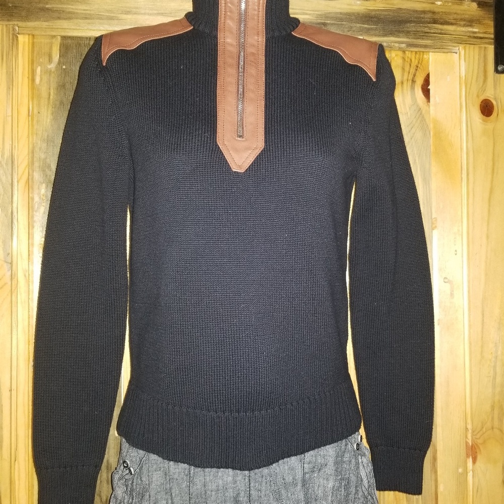 Ralph Lauren leather sweater combo